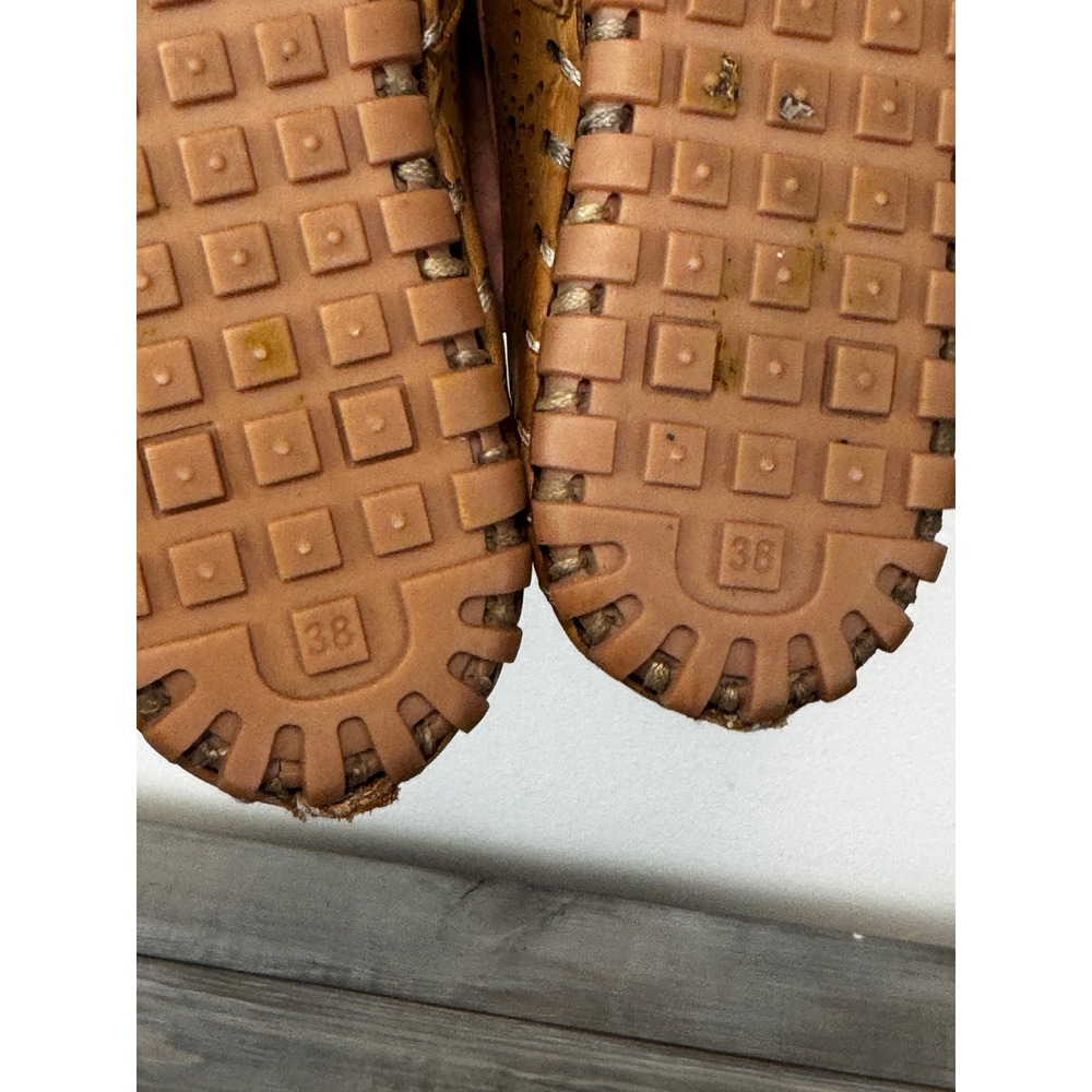 Spring Step Fusaro Tan Leather Laser Cut Perforated Loafer Shoe 7.5 - 8 - Picture 9 of 13